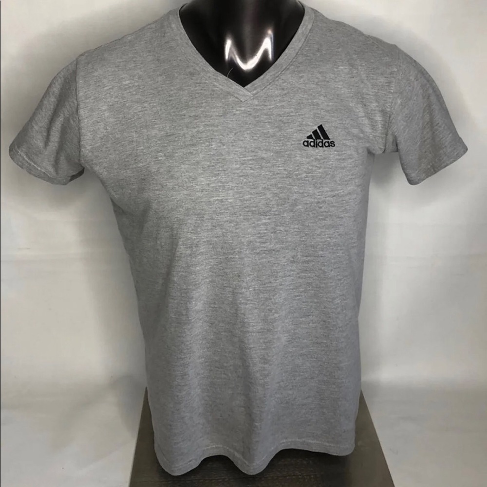 Adidas Youth Grey V-Neck Shirt